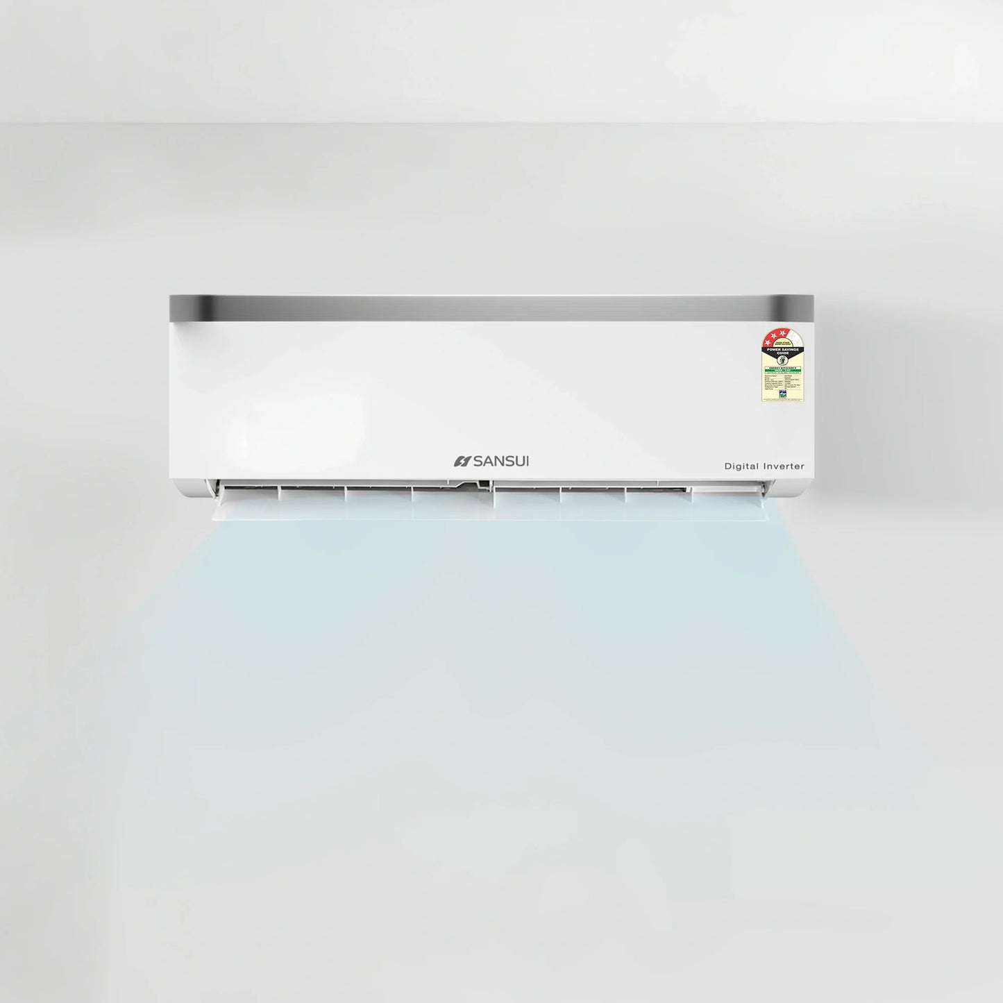 Sansui 1.4 Ton 3 Star Split Inverter AC with 100% Copper Tubing, Zen Cool Technology, 5-In-1 Convertible Mode, 4-Way Swing & Blue Fin
