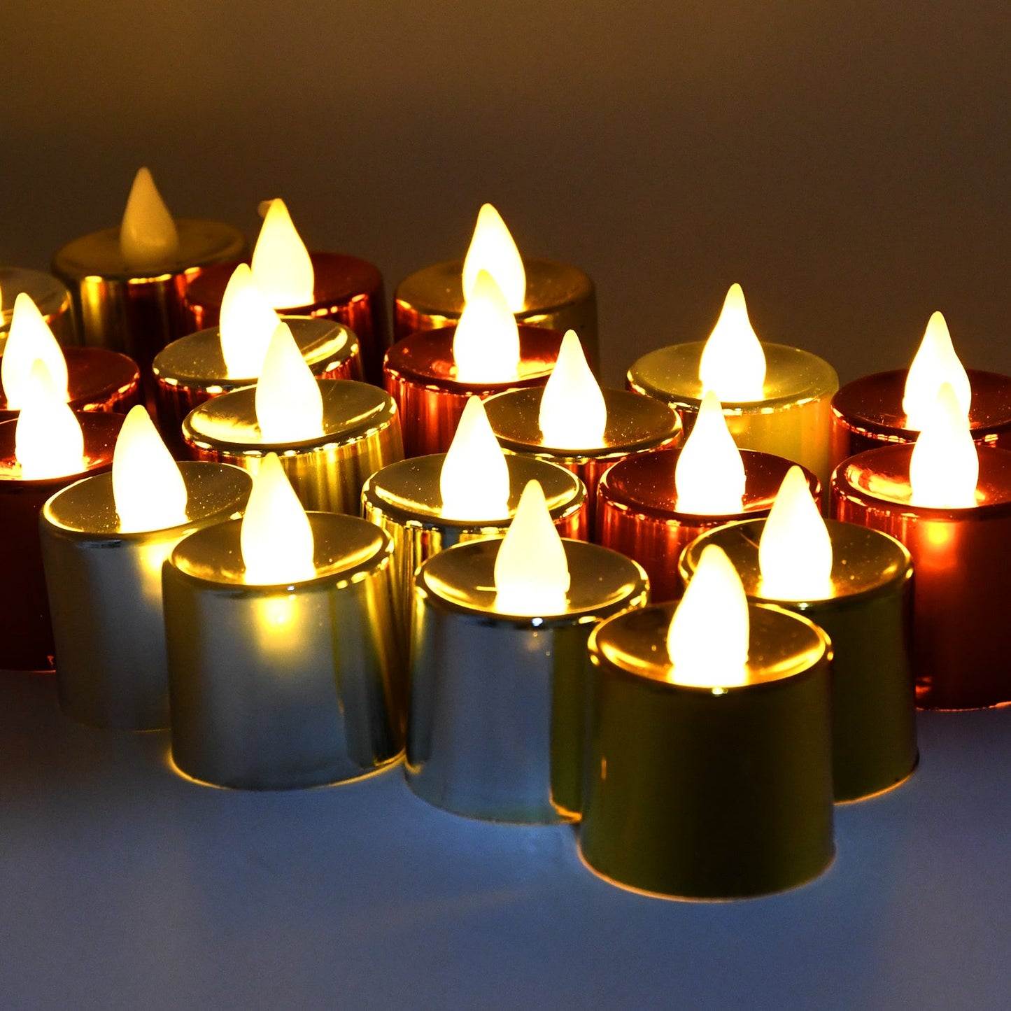 Electrical Candles Diya LED Tea Light, Plastic Candle Light Candle Candle, Diwali (24 Pc Set)