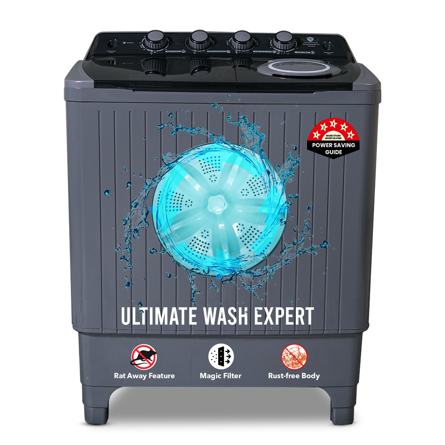 Power Guard Semi-Automatic Washing Machine 10.5 kg