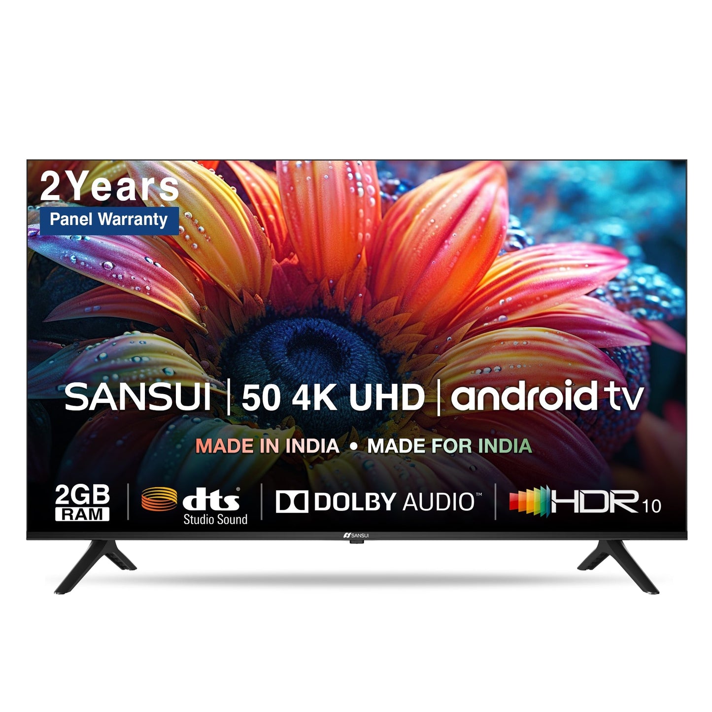 Sansui 127 cm (50 inches) Ultra HD (4K) Android TV With Wide Viewing angle, Dolby Audio & Surround Sound