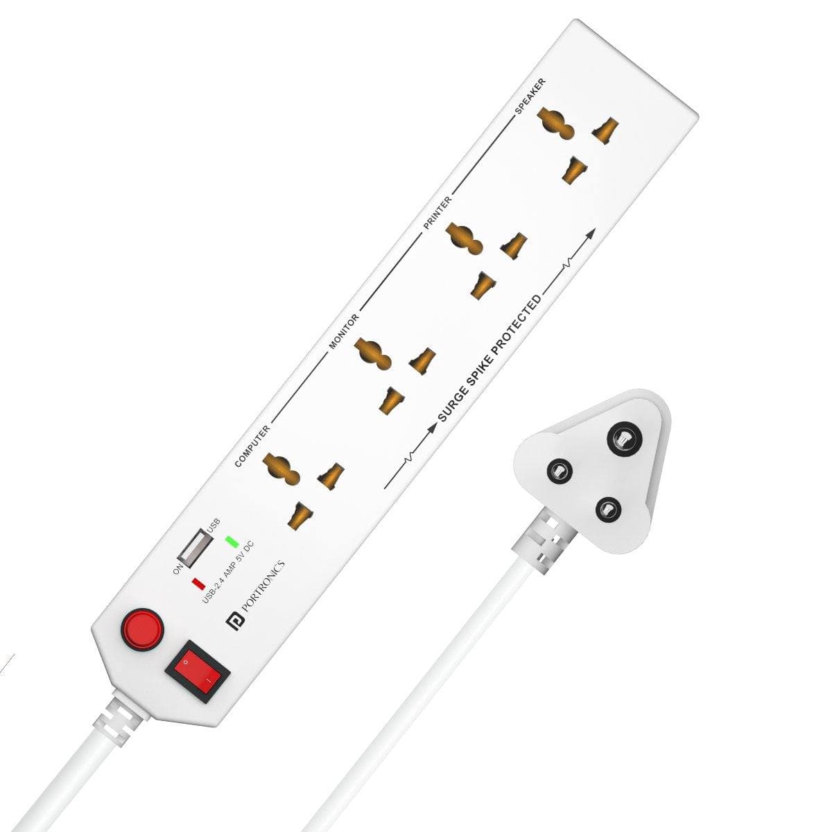 Portronics Power Plate 4 (White)