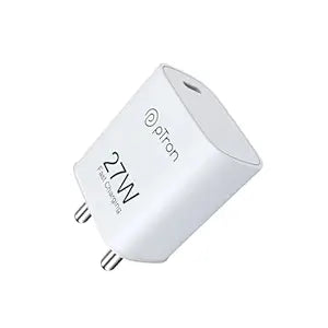 pTron Volta FC20 27W Type-C Port PD Fast Charging Charger (White)