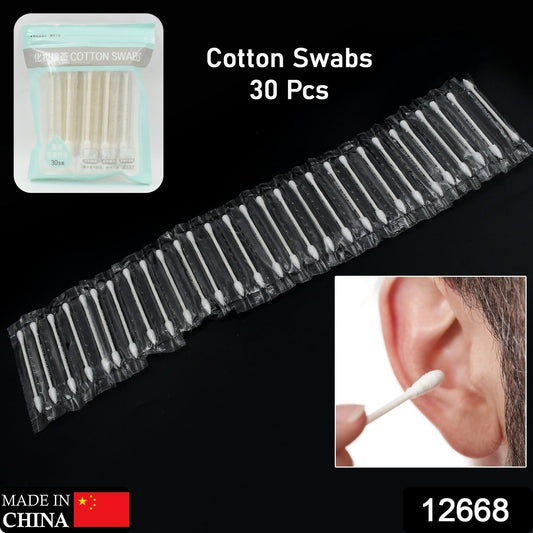 Double Head Cotton Ear and Nose Cleaning Disposable Sticks for Beauty 30 Pc Set