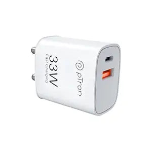 pTron Volta FC21 33W USB & Type C Port  Fast Charger Adapter (White)