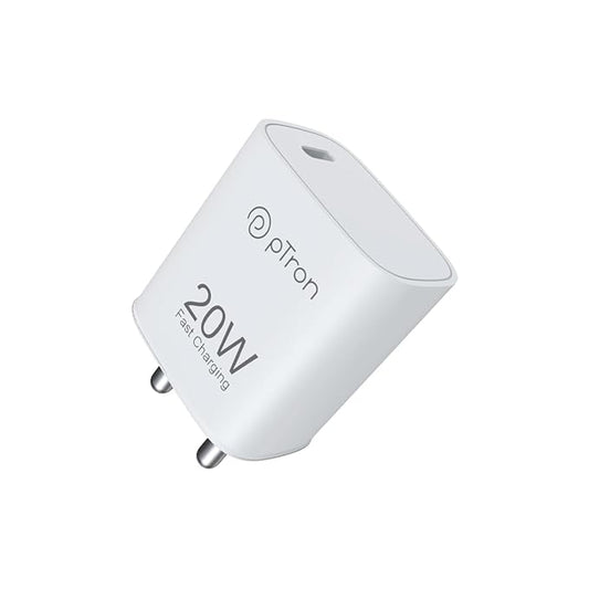 pTron Volta FC18 20W Type-C Port PD Charger (White)