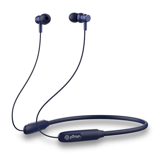 pTron Tangent Flex Bluetooth with Mic, 38Hrs Playtime, 13mm Driver, Dual Device Pairing Wireless Neckband, Type-C Charge, Magnetic Buds & IPX5 Water Resistant  (Bold Blue)