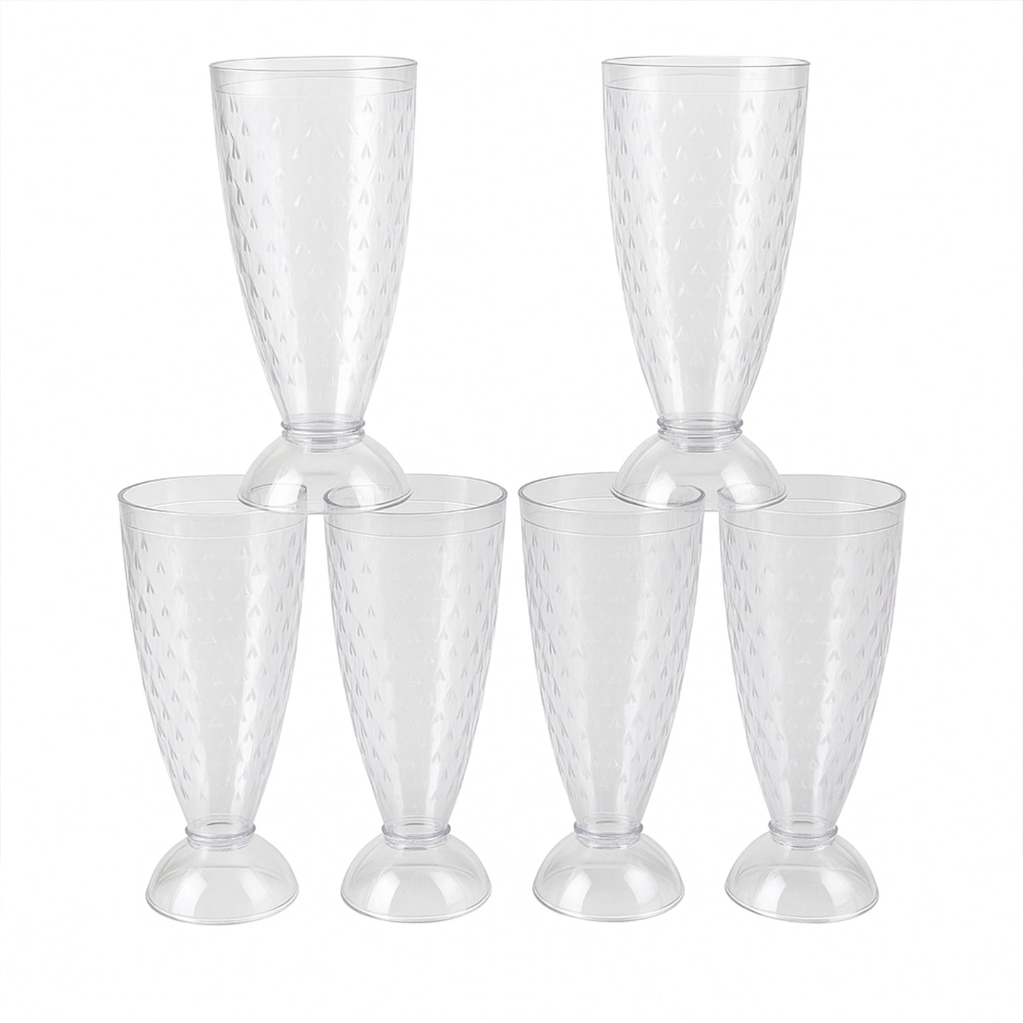 Supermom Transparent Plastic Milkshake Glass Set (400ml 6 Pc)