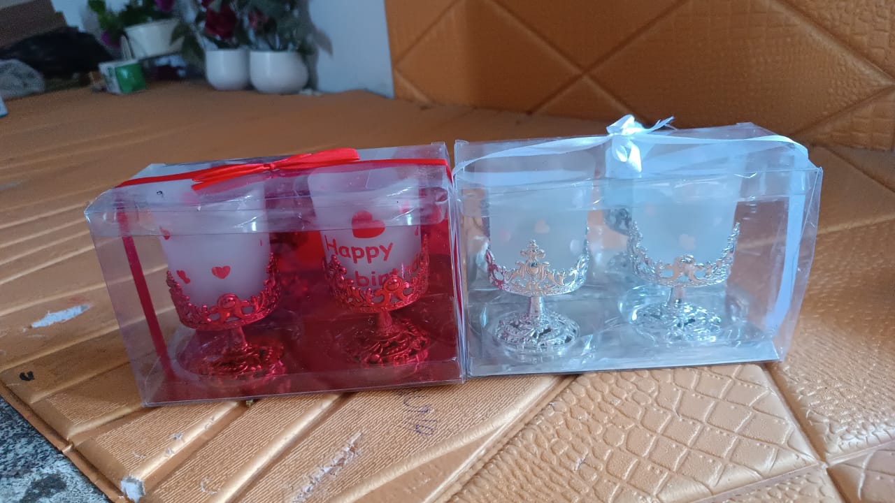 Tealight Holder Stylishly Shaped Candle Diya Stand (2 Pc / Mix Design)