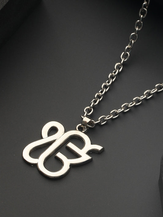 Bold by Priyaasi Ek Onkar Pendant with Silver-Plated Link Chain for Men