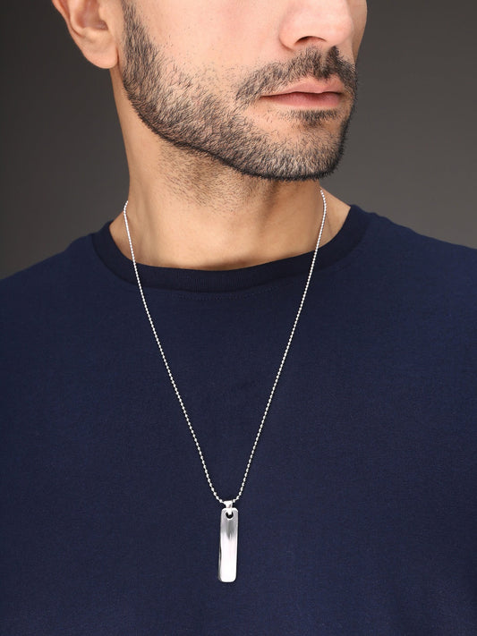 Bold By Priyaasi Men's Fine Silver Pendant with Sterling Silver Plated Chain