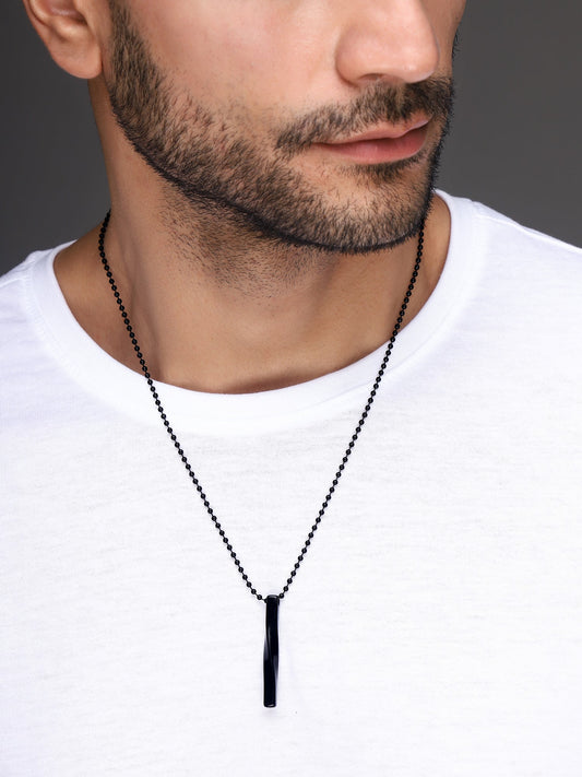 Bold by Priyaasi A Black-plated men's chain with a pendant