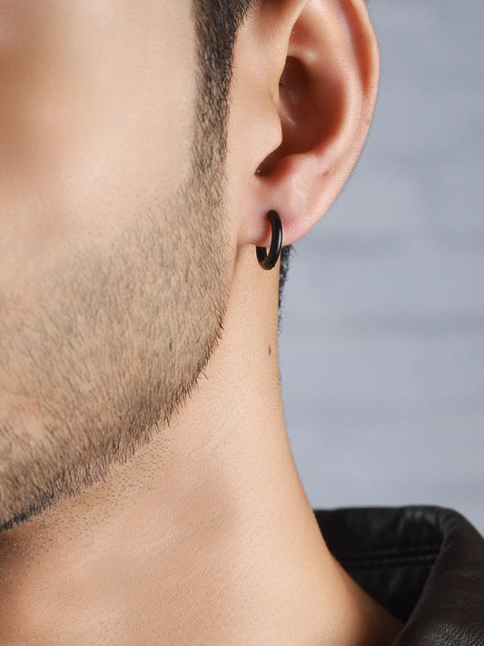 Bold by Priyaasi Multicolor Set of 5 Solid Hoop Stud Earrings for Men