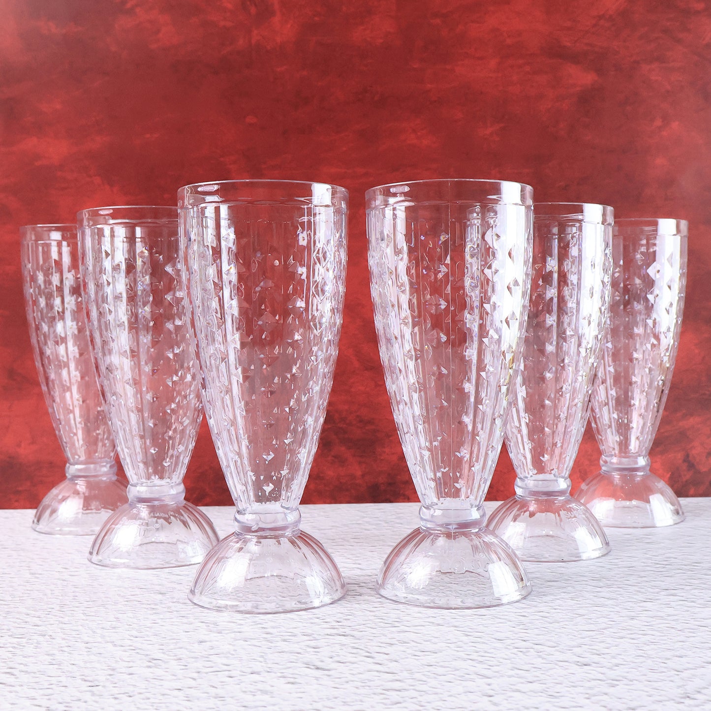 Supermom Transparent Plastic Milkshake Glass Set (400ml 6 Pc)