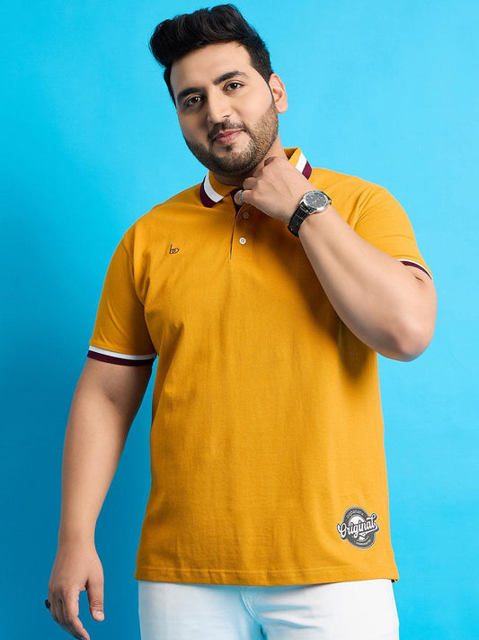 Men Plus Size Felci Solid Polo Tshirt