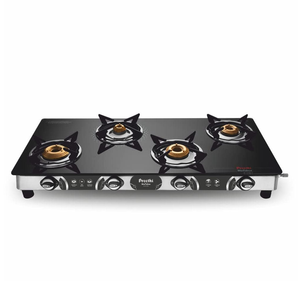 Preethi Blue Flame Jumbo Max 4 Burner Glass Top Gas Stove - GTS
