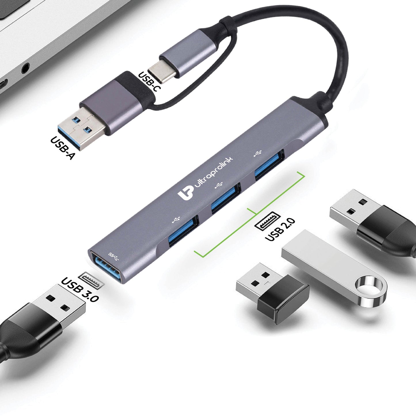 Slimport 4C USB-C+A to USB-A x 4 Port Hub UL1205