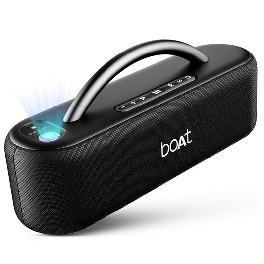 boAt Stone Lumos | Portable Bluetooth Speaker with 60W boAt Signature Sound, Hearables App Support, LED Projection Show