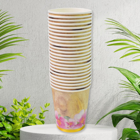 Disposable Paper Cups Disposable Tea Coffee Cups (24 Pcs Set Mix Color Design)