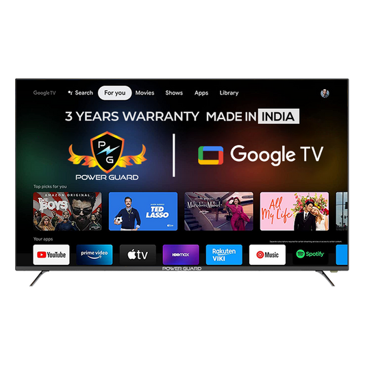 Power Guard 80 cm (32 inches) Frameless HD Ready Smart LED Google TV PG32GTV (Black)