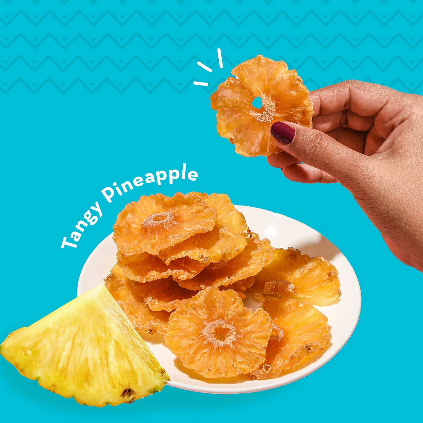 Tangy Pineapple Bytes | Sun-dried Pineapple Snack | 100% Natural | 150gms