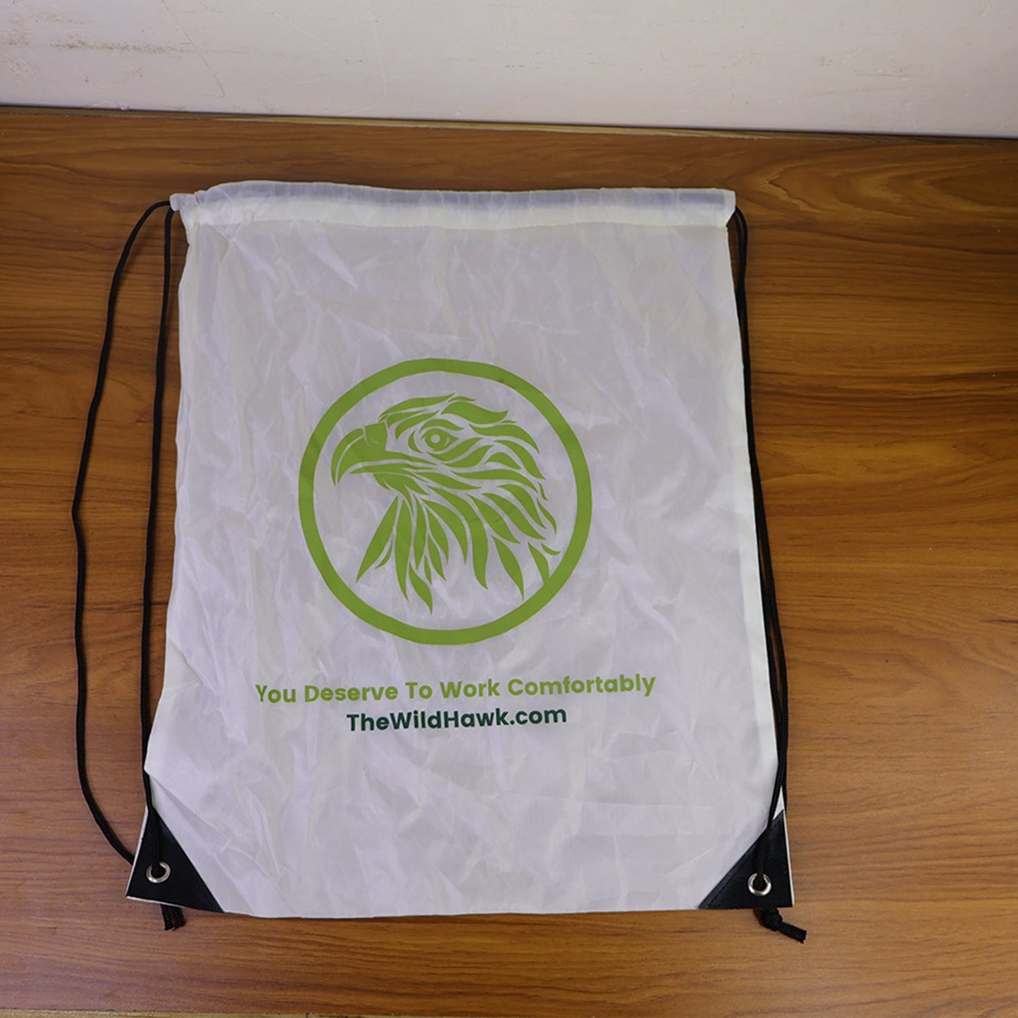 Multipurpose Drawstring Backpack with Printed Eagle Design (1 Pc)