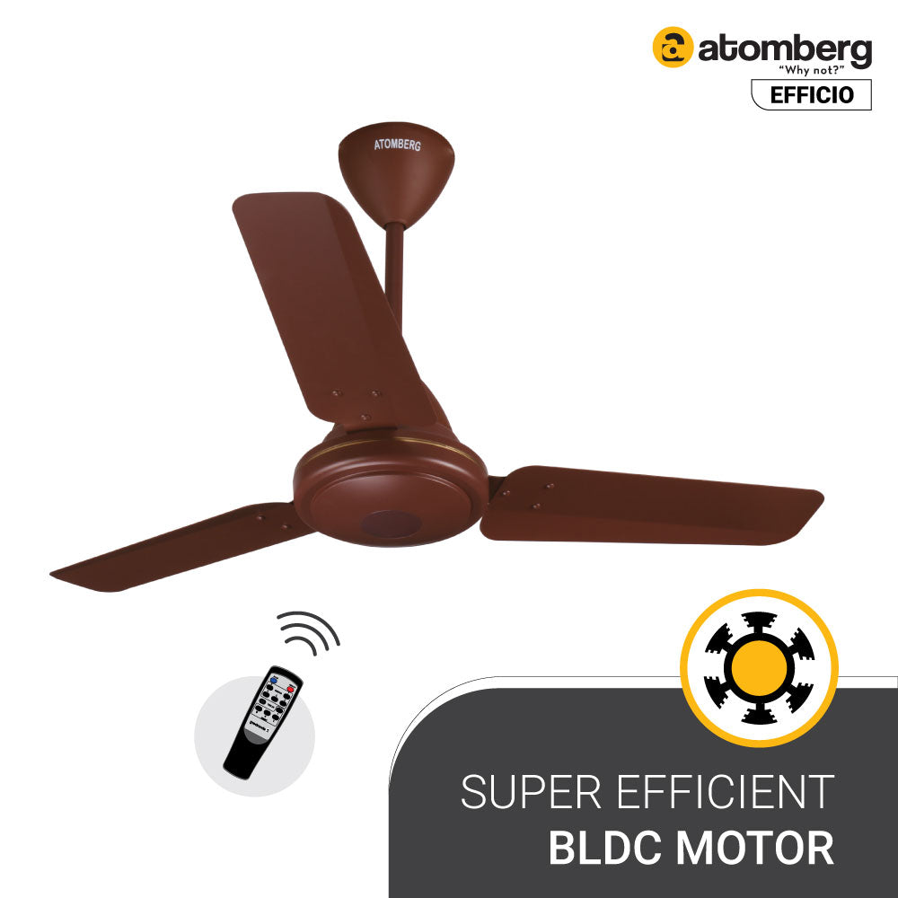 Atomberg Efficio 900 mm BLDC Ceiling Fan with Remote Control | Brown