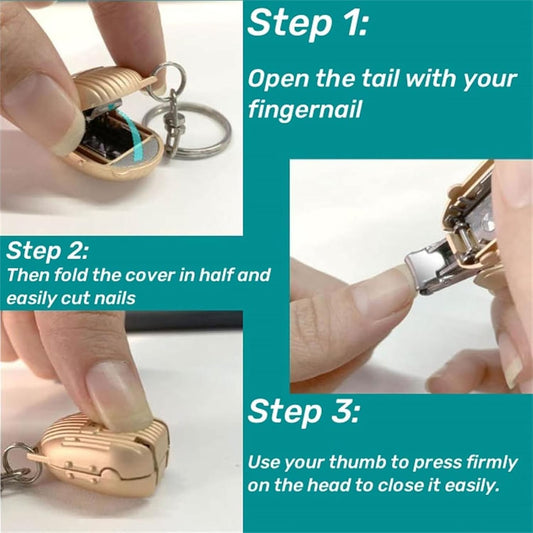 Keychain Nail Clipper Small Nail Clippers Multicolor (1 Pc)