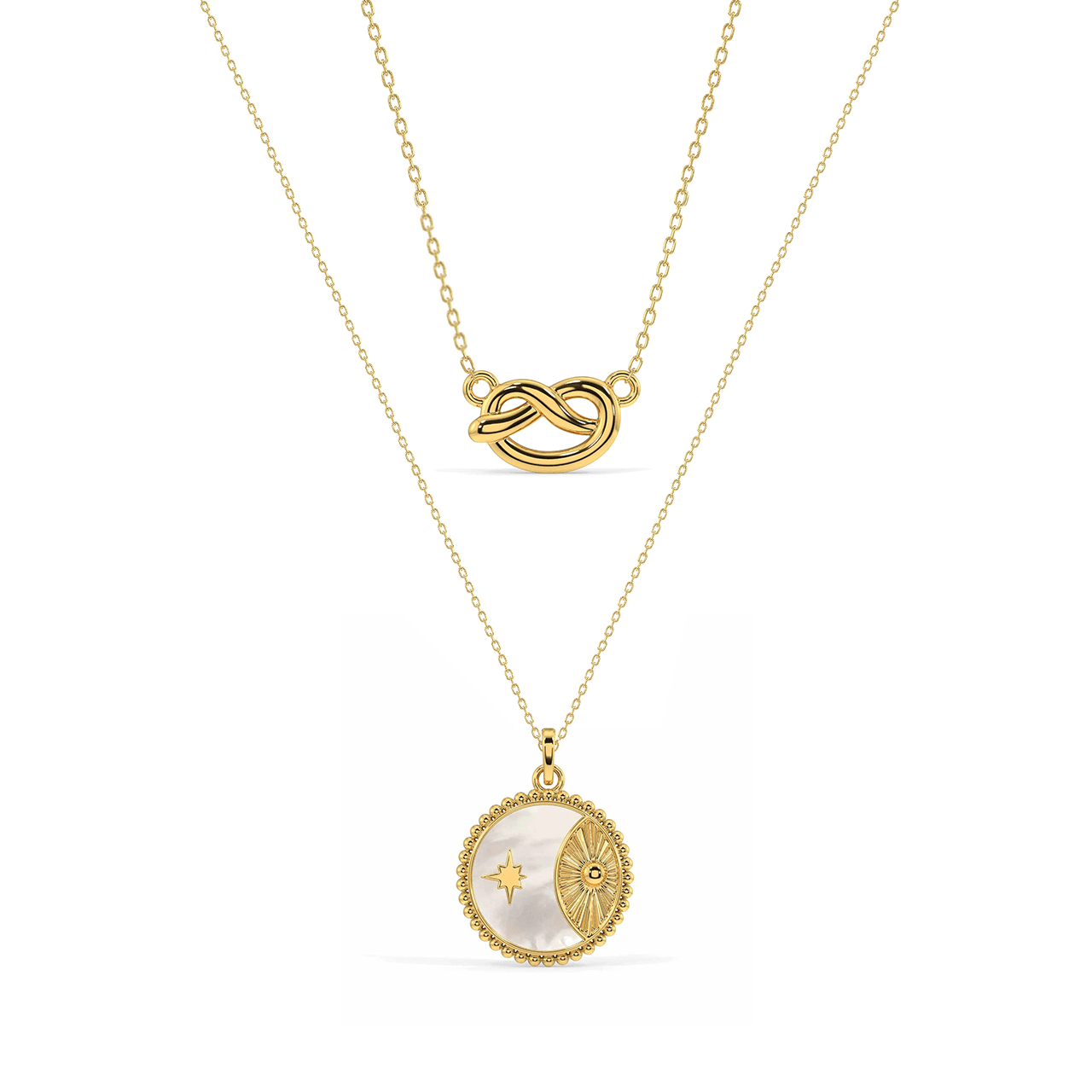 Moon Magic & Dainty Knot Necklace Set