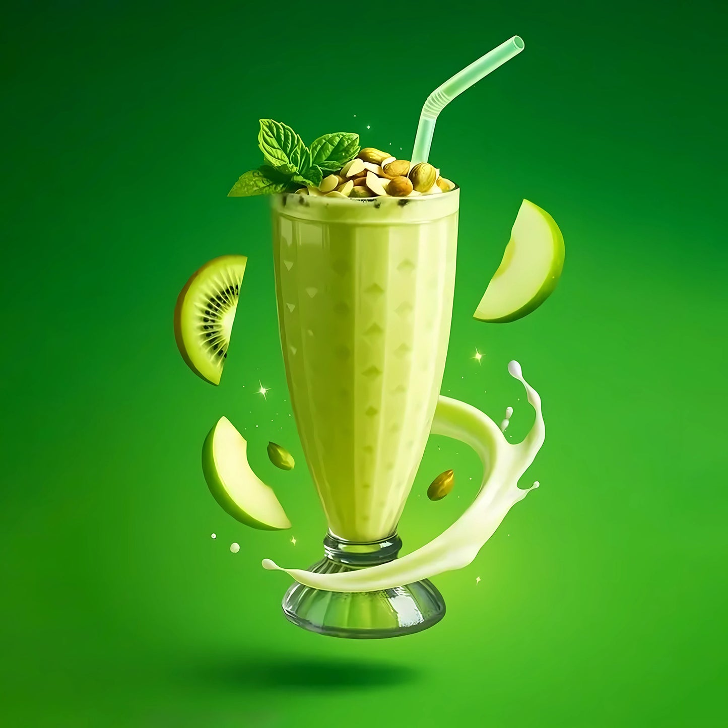 Supermom Transparent Plastic Milkshake Glass Set (400ml 6 Pc)