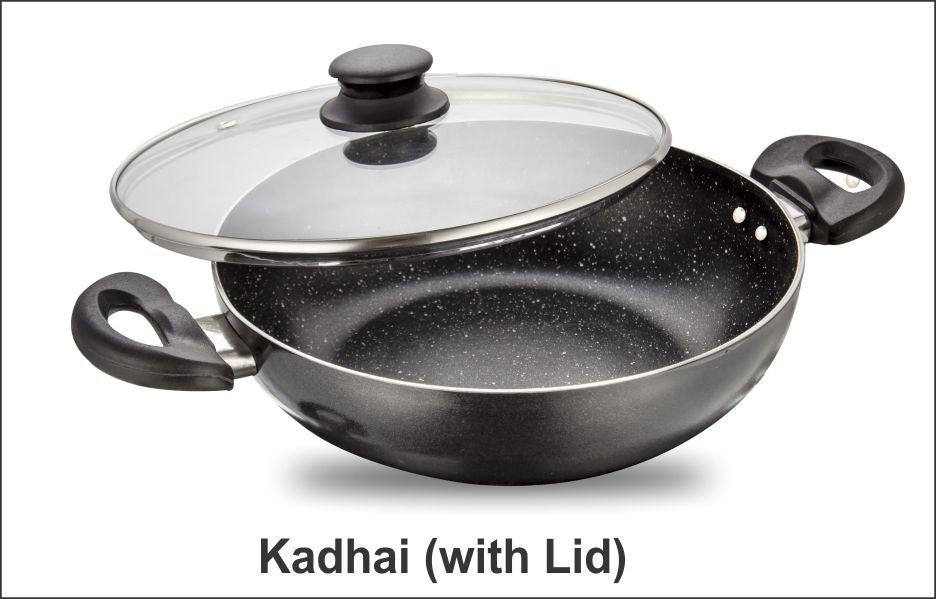 Dollar Non Stick Kadhai with Lid - 28 CM