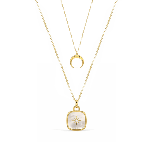 Polaris Necklace & Dainty Lunar Necklace Set