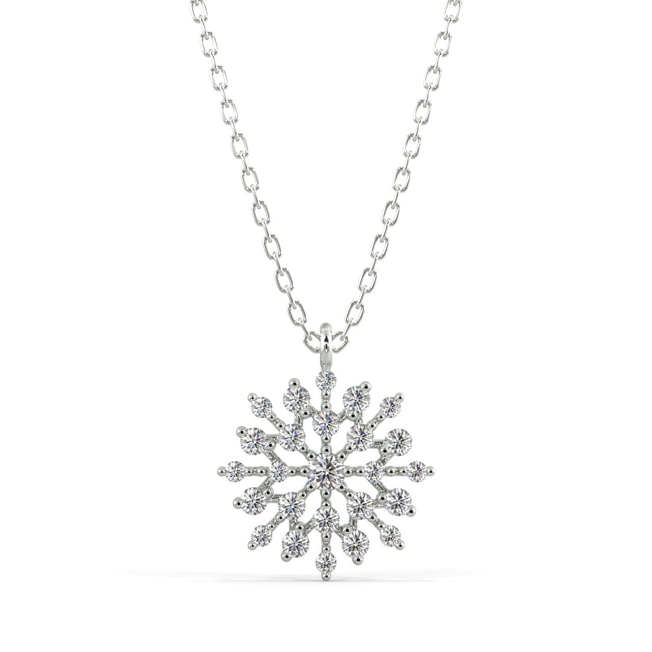 Shining Snowflake Pendant Necklace Silvermist