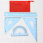 4-Piece Transparent Geometry Instrument Set with Ruler