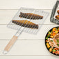 Kitchen Square Roaster Grill Barbecue Grill with Wooden Handle