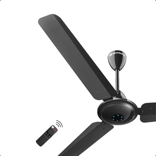 Atomberg Ikano 1200 mm BLDC Ceiling Fan with Remote Control & LED Indicators | Gloss Black