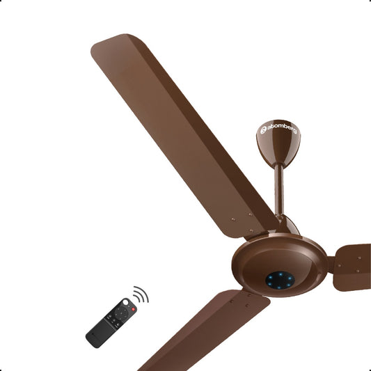 Atomberg Ikano 1200 mm BLDC Ceiling Fan with Remote Control & LED Indicators | Gloss Brown