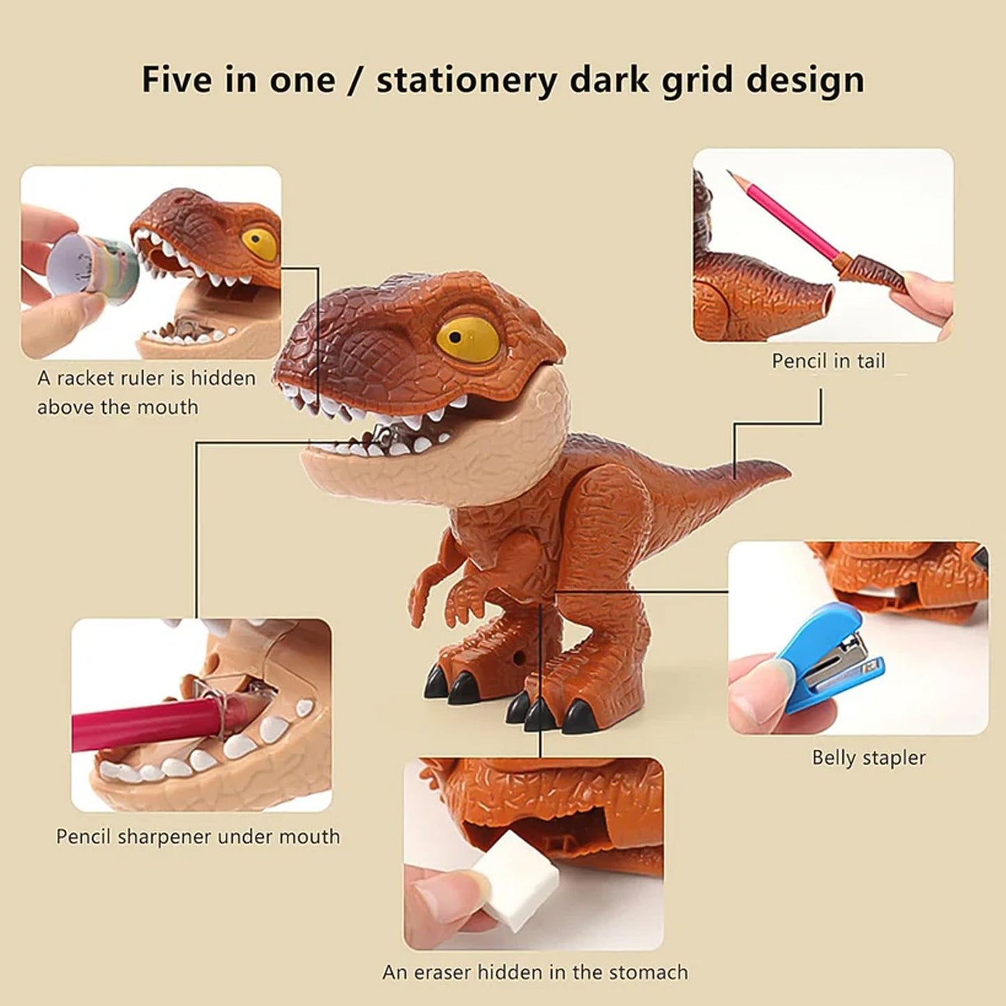 Dinosaur Shaped Stationery Gift Set for Kids Set (Mix Design)
