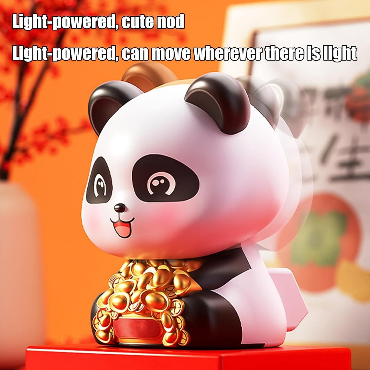 Solar Powered Moving Panda Car Dashboard Decoration – 1 Pc