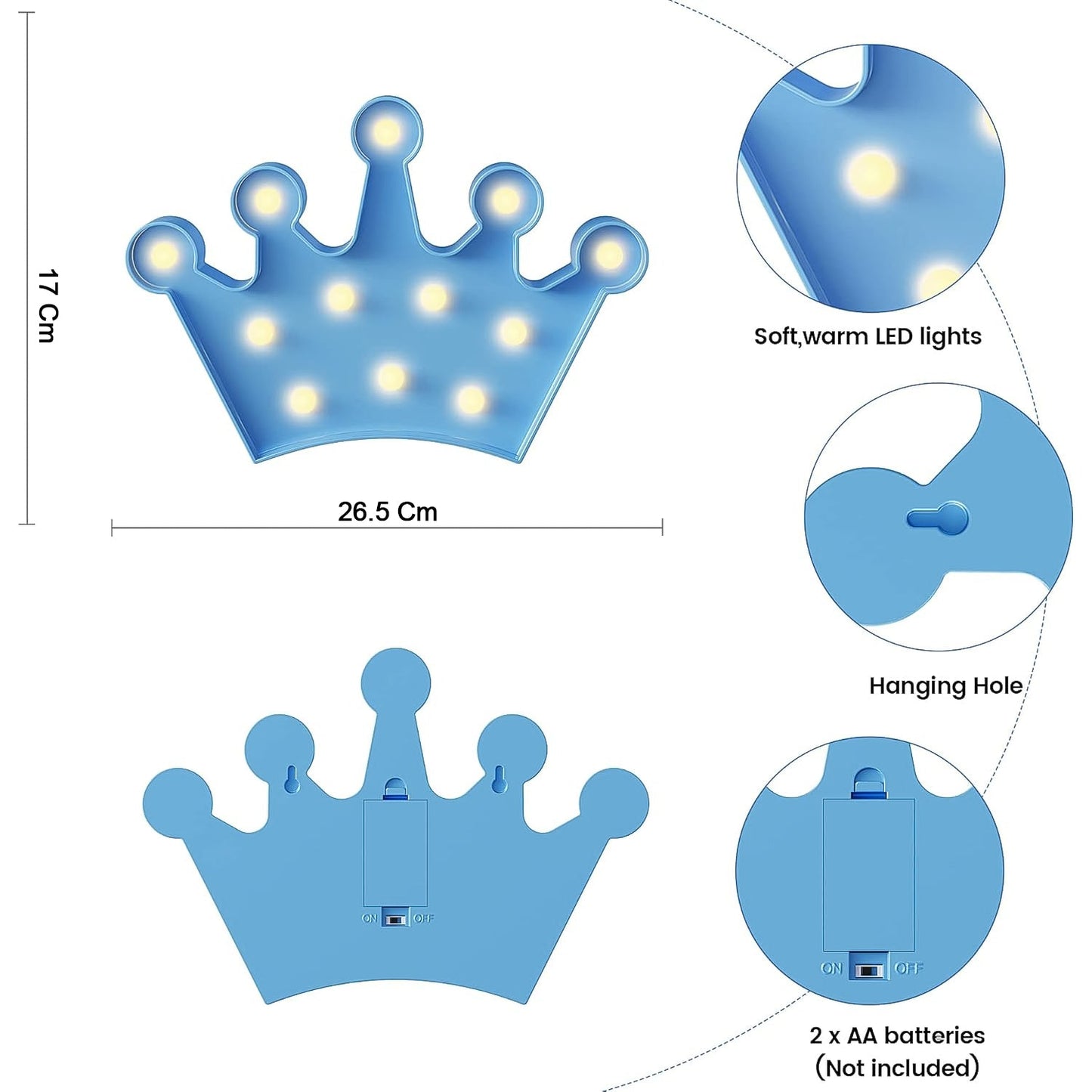 Crown Shaped LED Decorative Night Lamp (1 Pc)