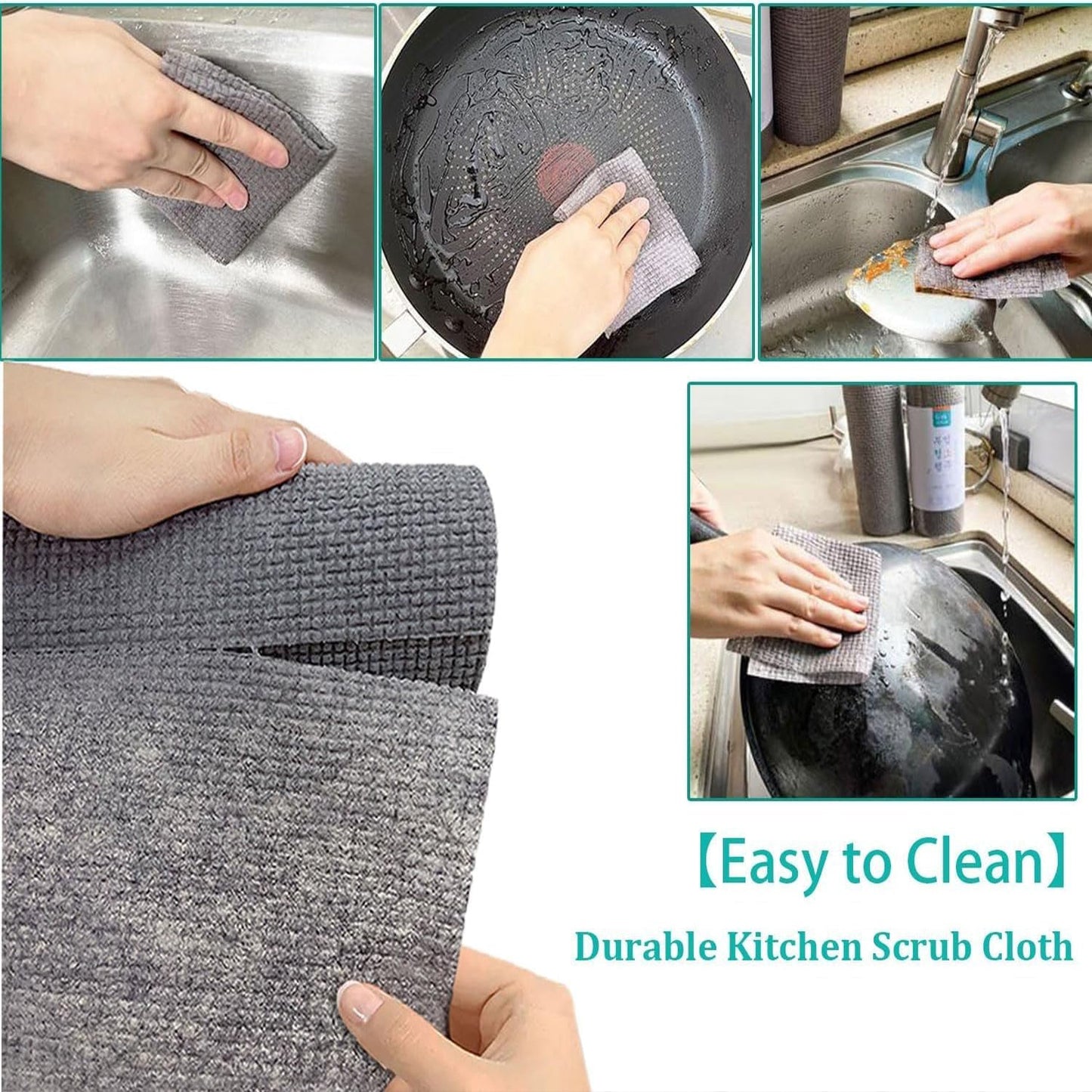 Durable Microfiber Kitchen Scrub Cloth – Wear-Resistant & Multipurpose Cleaning Cloth (20×22cm, 1 Pc)