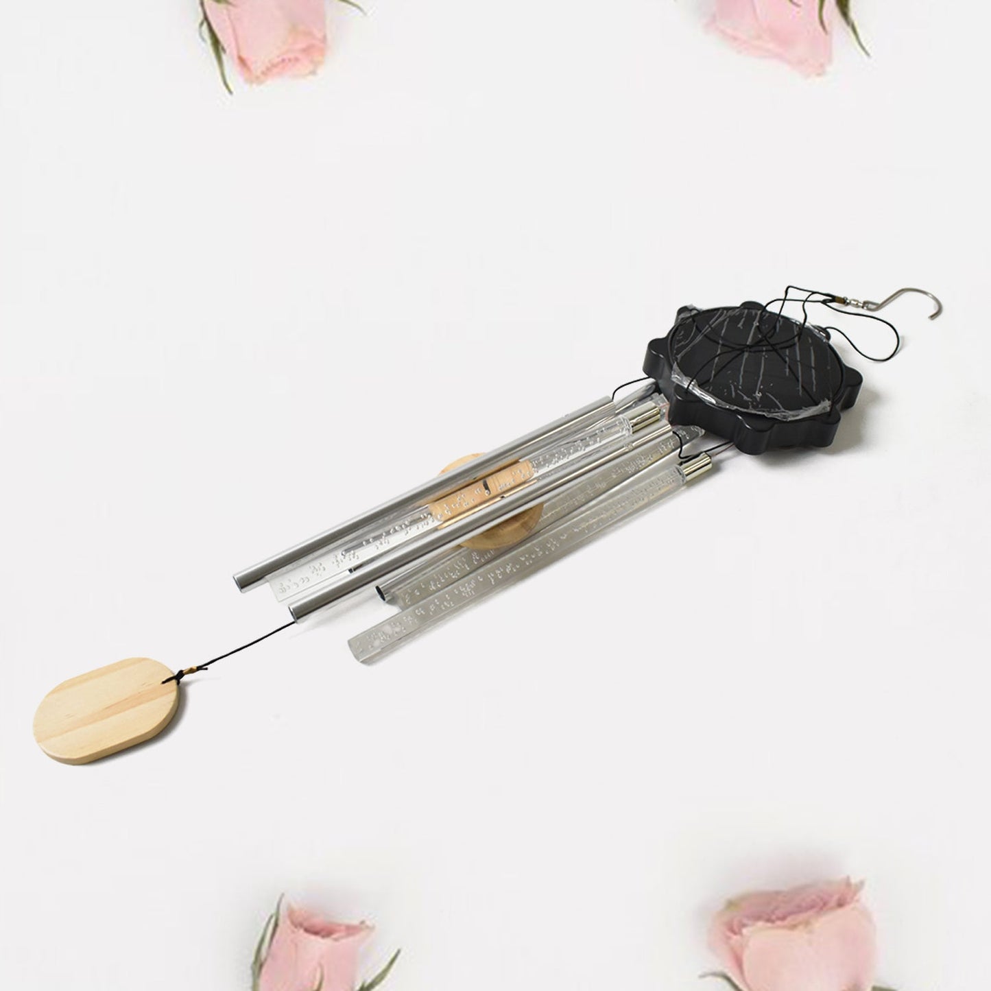 Solar LED Wind Chime with Tubes Soothing Sound & Colorful Glow (1 Set)