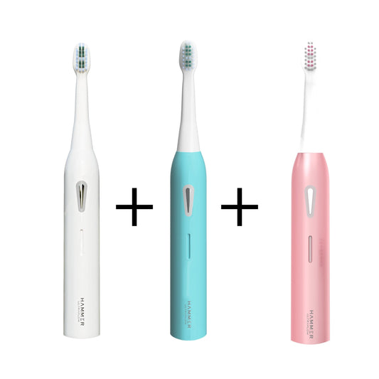 Hammer Ultra Flow Electric Toothbrush- Combo of 3 Colors (Blue, White & Pink)