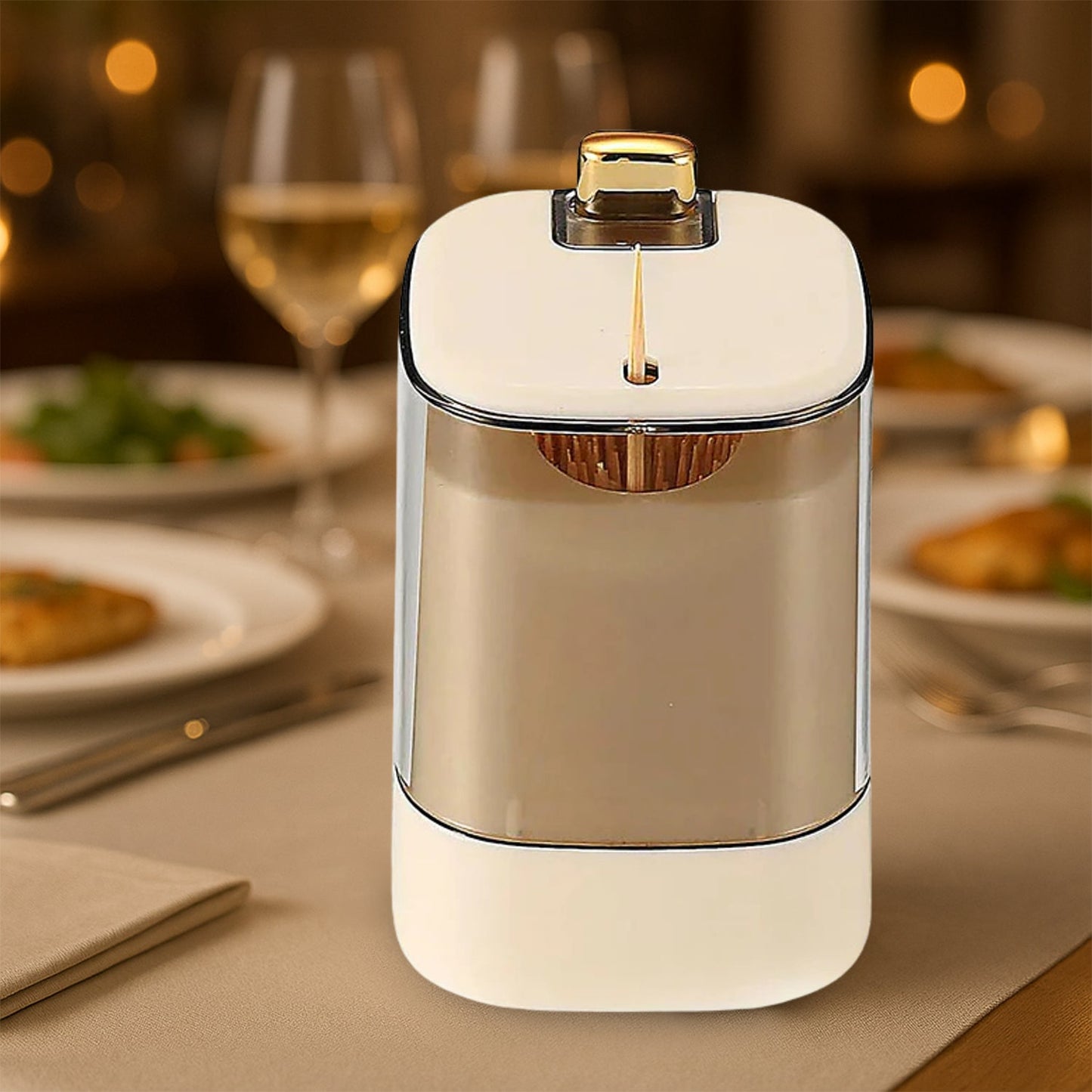 Toothpick Holder Dispensers, Automatic Toothpicks Container, Toothpicks Storage Dispensers Box, for Home Living room Kitchen Restaurant (1 Pc)