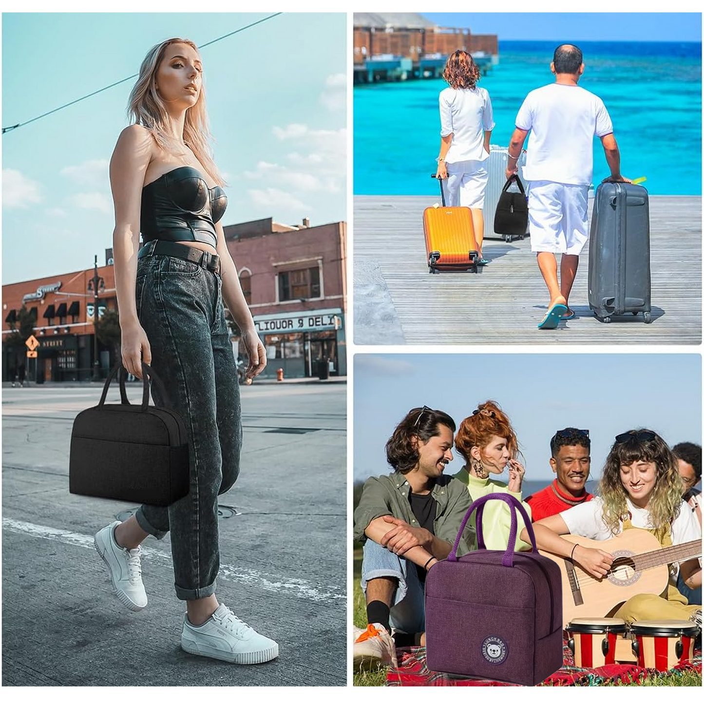 Lunch Box Bag for Women Men Insulated Lunch Bag With Zipper (1 Pc)