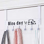 Heavy-Duty Carbon Steel Door Hook Hanger Rack (1 pc / 6 Hook / White)