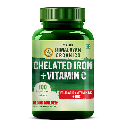 Vlado's Himalayan Organics Chelated Iron with Vitamin C Supplement - 100 Veg Tablets