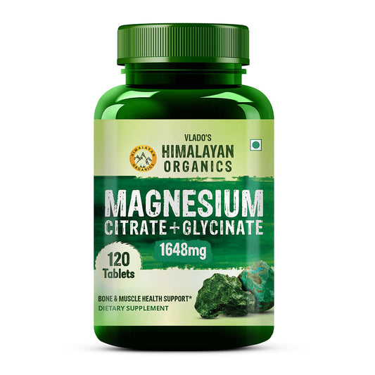 Vlado's Himalayan Organics Magnesium Complex Supplement with Magnesium Glycinate, Magnesium Citrate, Magnesium Oxide - 120 Veg Tablets