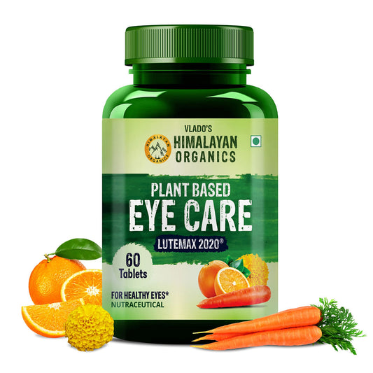 Vlado's Himalayan Organics Plant Based Eye Care Supplement , Improve Eye Health, Blue Light & Digital Guard (Lutemax 2020, Orange Extract, Carrot Extract) - 60 Tablets