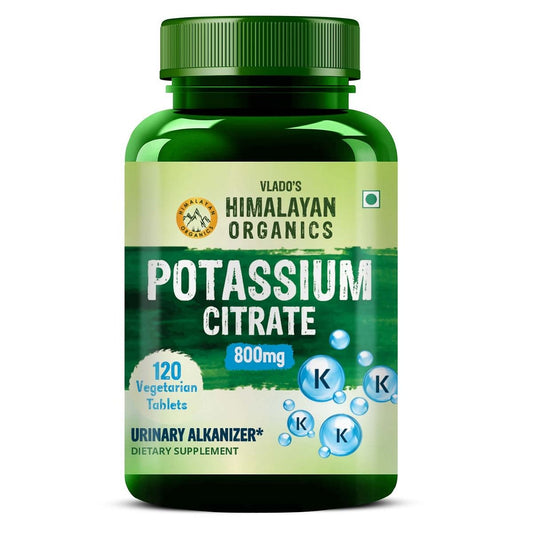 Vlado's Himalayan Organics Potassium Citrate 800mg | Supports Nerve & Muscle Health | 120 Veg Tablets