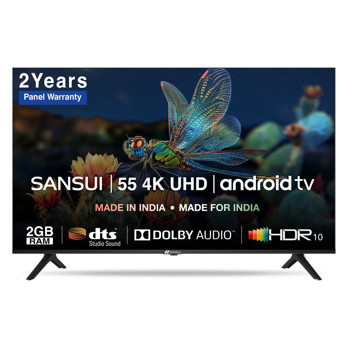 Sansui 140 cm (55 inches) Ultra HD (4K) Android TV With Wide Viewing angle, Dolby Audio & Surround Sound